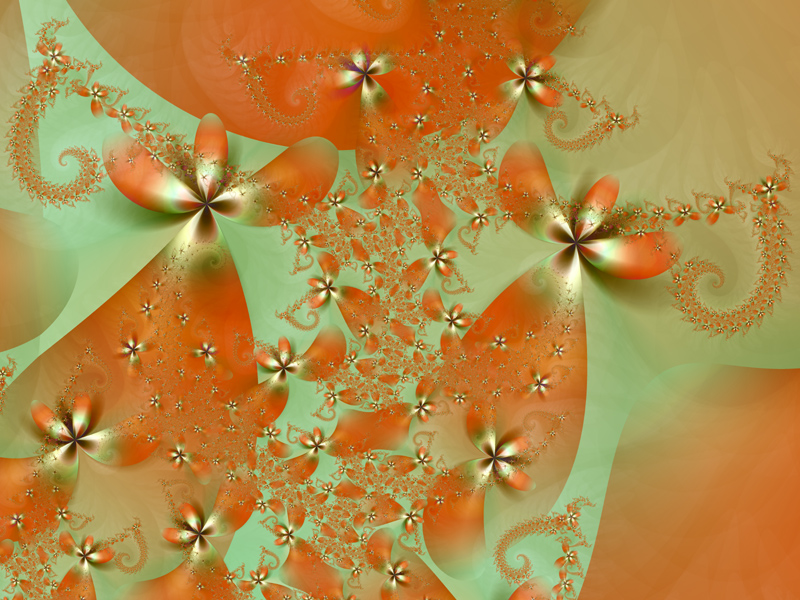 Fractal Art Wallpaper, Angels In Flower Dresses