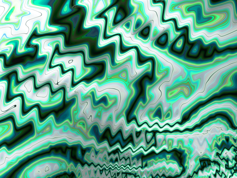 Fractal Art Wallpaper, Aqua Green Waves