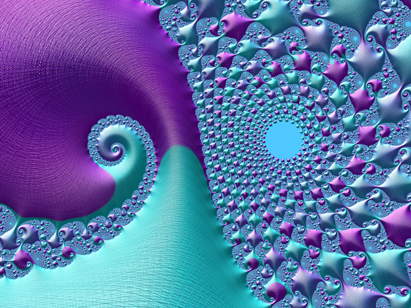 Fractal Art Wallpaper, Aqua Purple