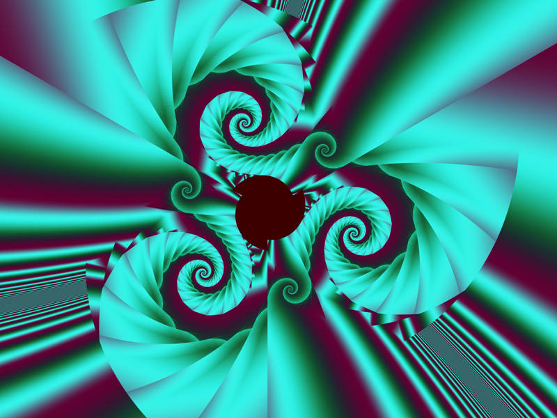 Fractal Art Wallpaper, Aqua Swirl