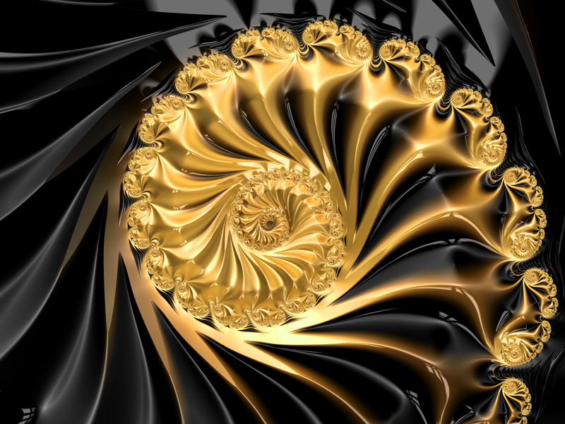 Fractal Art Wallpaper, Black And Gold Frax