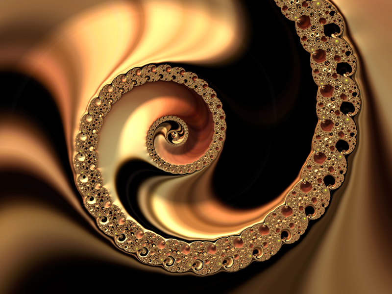 Fractal Art Wallpaper, Black Gold Frax