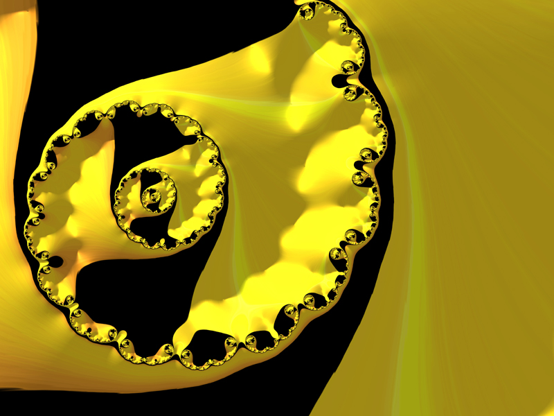Fractal Art Wallpaper, Black Yellow 2016