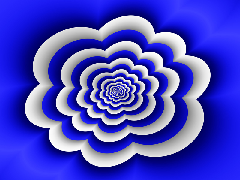 Fractal Art Wallpaper, Blue And White 3