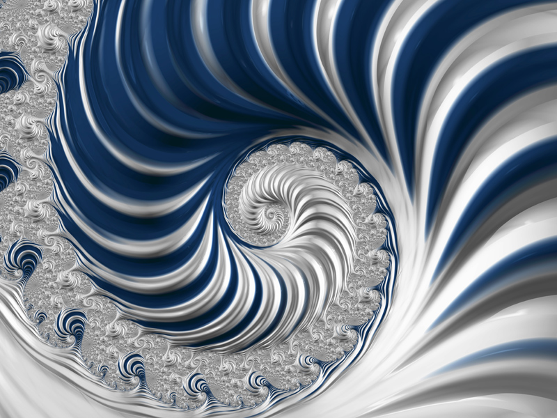 Fractal Art Wallpaper, Blue And White Stripes