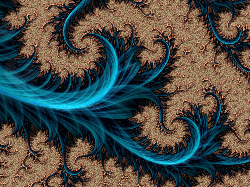 Fractal Art Wallpaper, Blue Copper