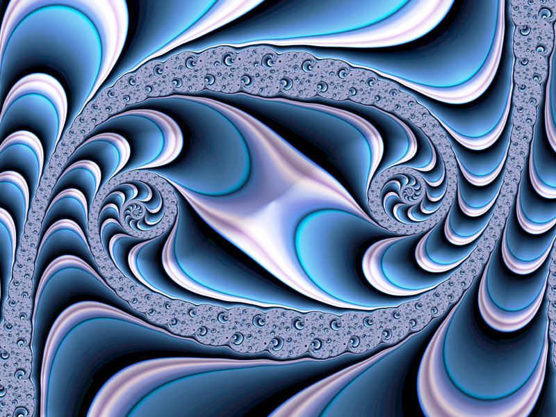 Fractal Art Wallpaper, Blue Duo Spirals