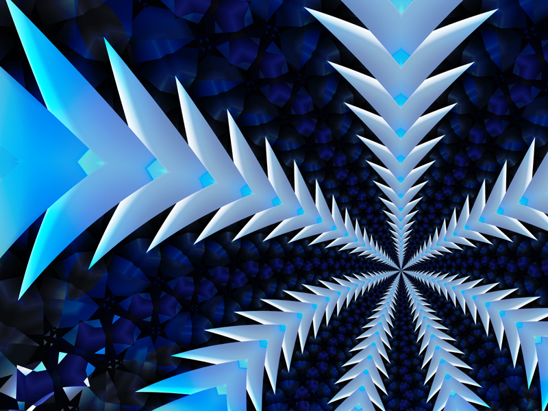 Fractal Art Wallpaper, Blue Metal Flight