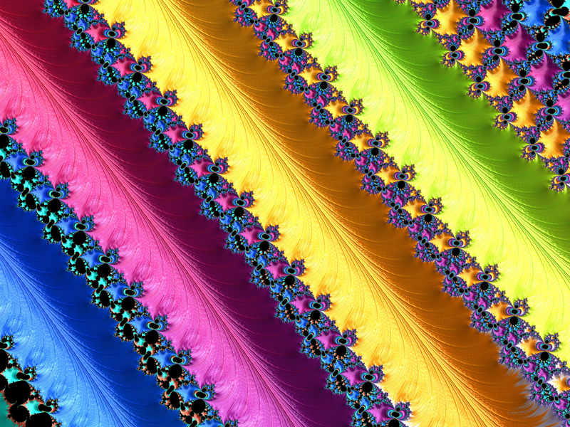 Fractal Art Wallpaper, Blue Pink Yellow Green