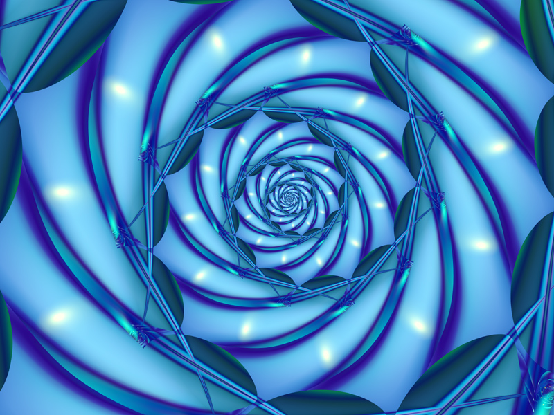 Fractal Art Wallpaper, Blue Spiral 3