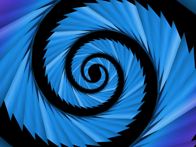 Fractal Art Wallpaper, Blue Switchback