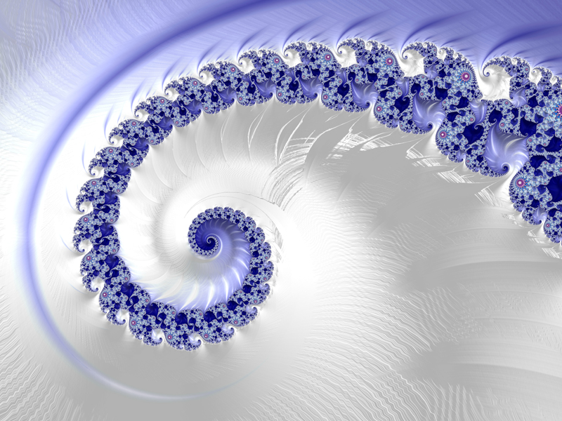 Fractal Art Wallpaper, Blue White Frax