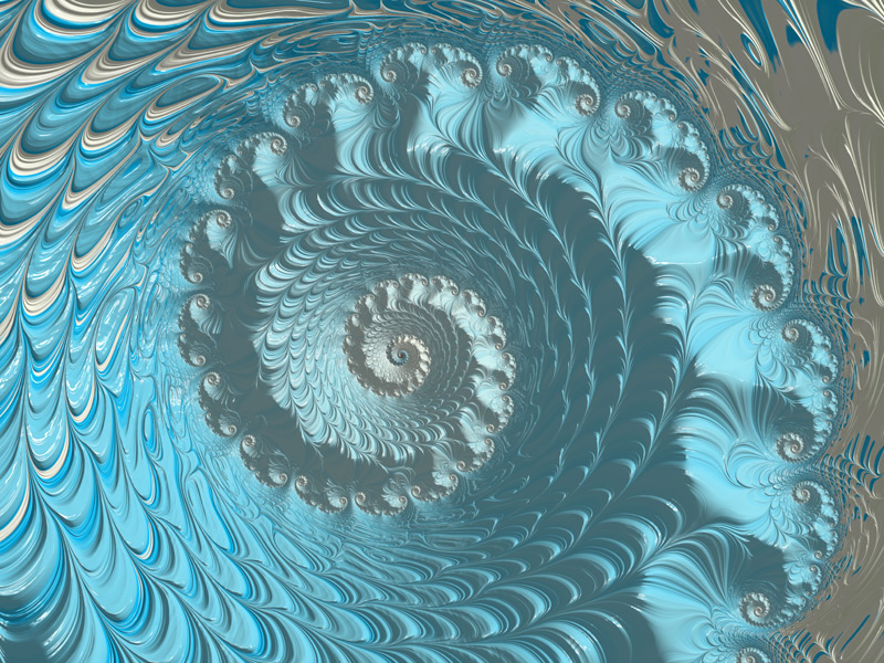 Fractal Art Wallpaper, Blue With Lights