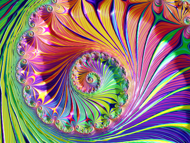 Fractal Art Wallpaper, Bright Rainbow