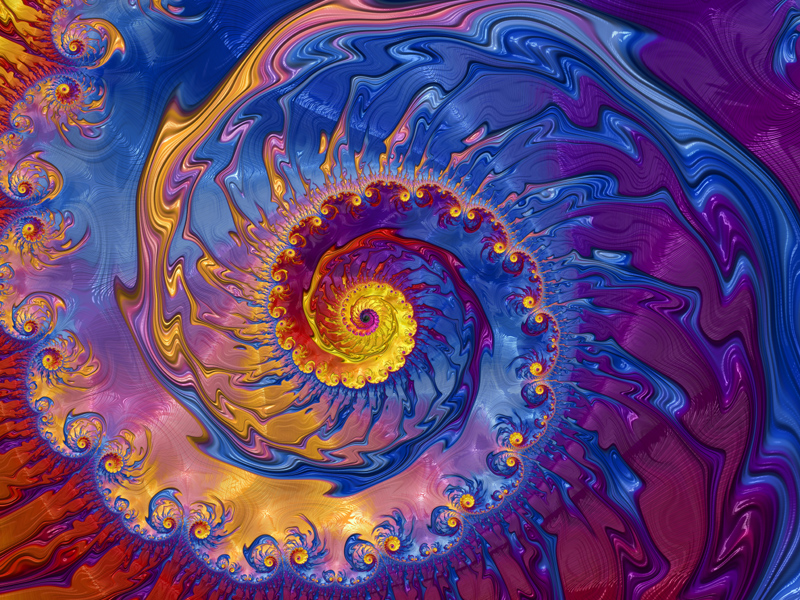 Fractal Art Wallpaper, Copper And Blue