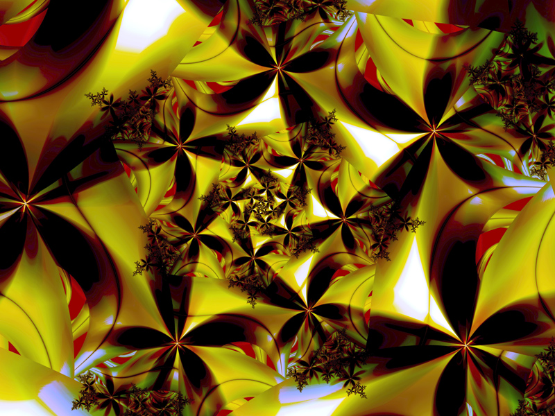 Fractal Art Wallpaper, Dark Flowers