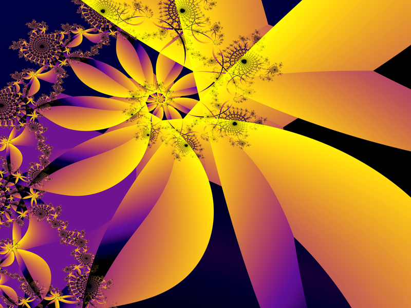 Fractal Art Wallpaper, Flower Galaxies