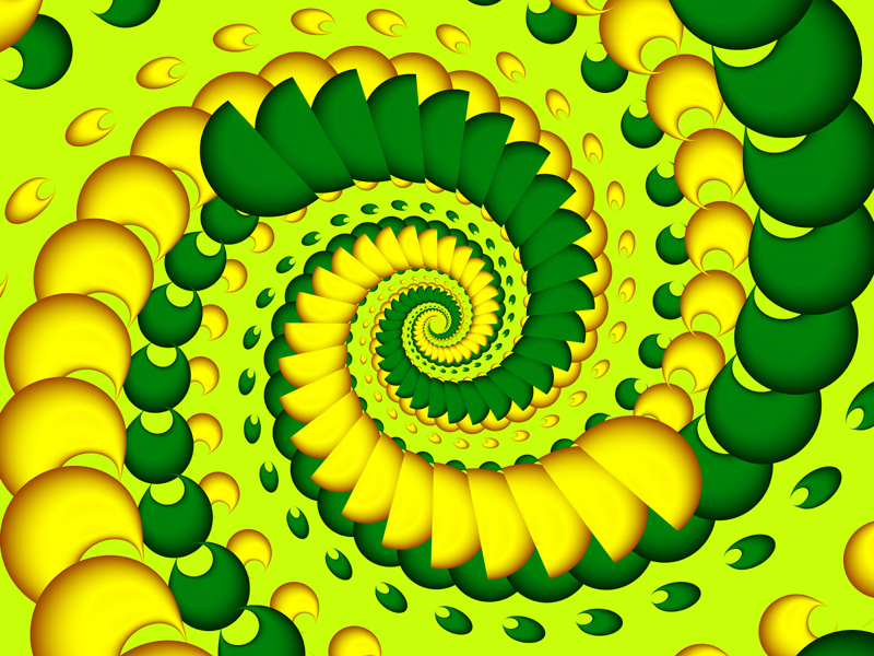 Fractal Art Wallpaper, Gold And Green