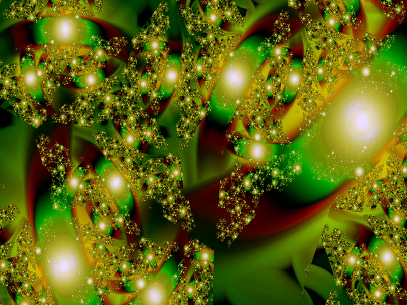 Fractal Art Wallpaper, Gold Filigree