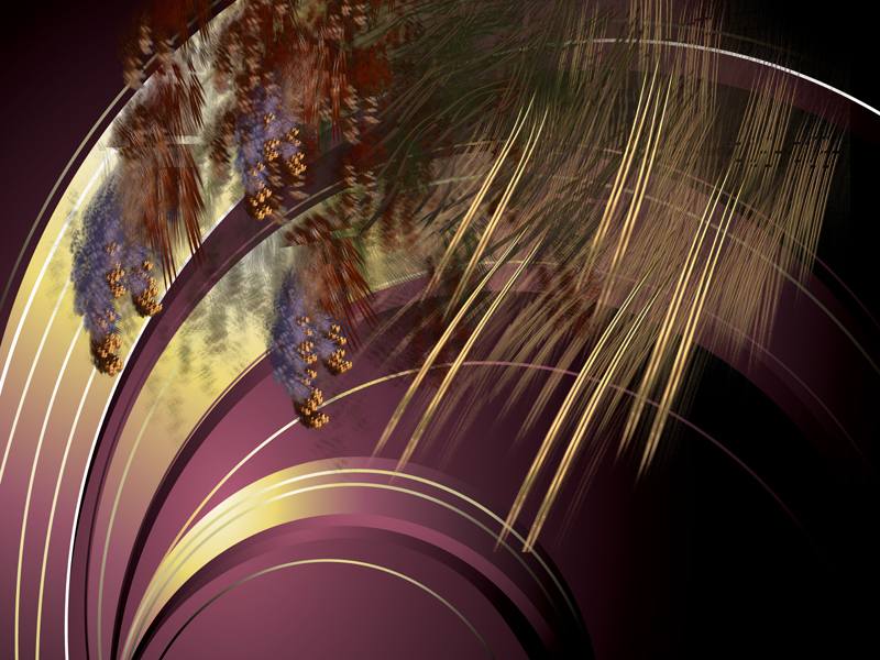 Fractal Art Wallpaper, Gold Flame