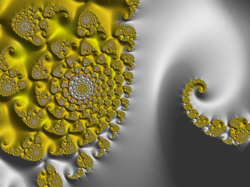 Fractal Art Wallpaper, Gold Pearl