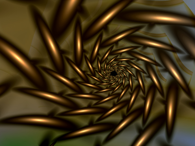 Fractal Art Wallpaper, Gold Spiral