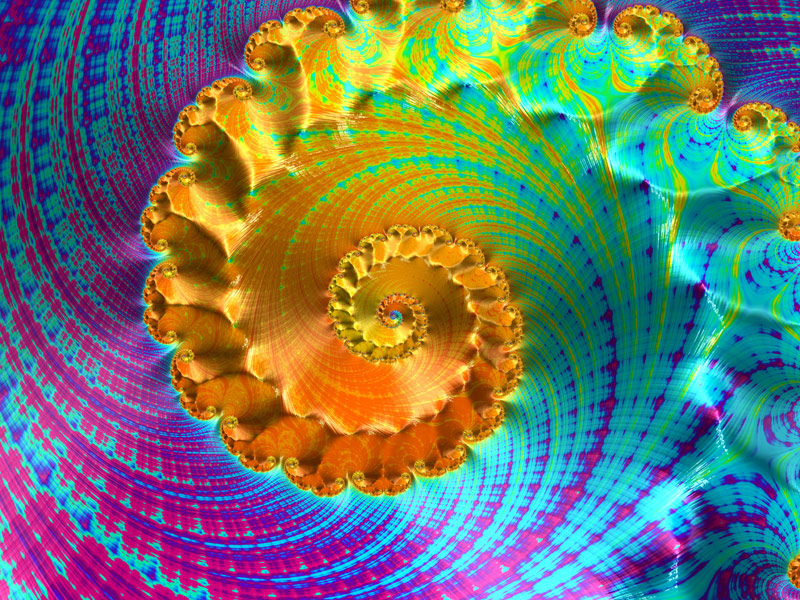 Fractal Art Wallpaper, Golden Light