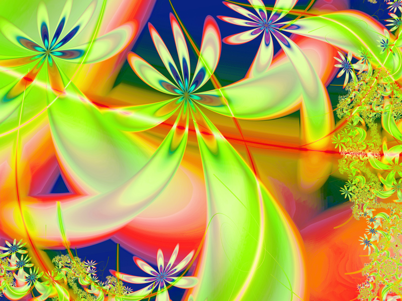 Fractal Art Wallpaper, Green Angels