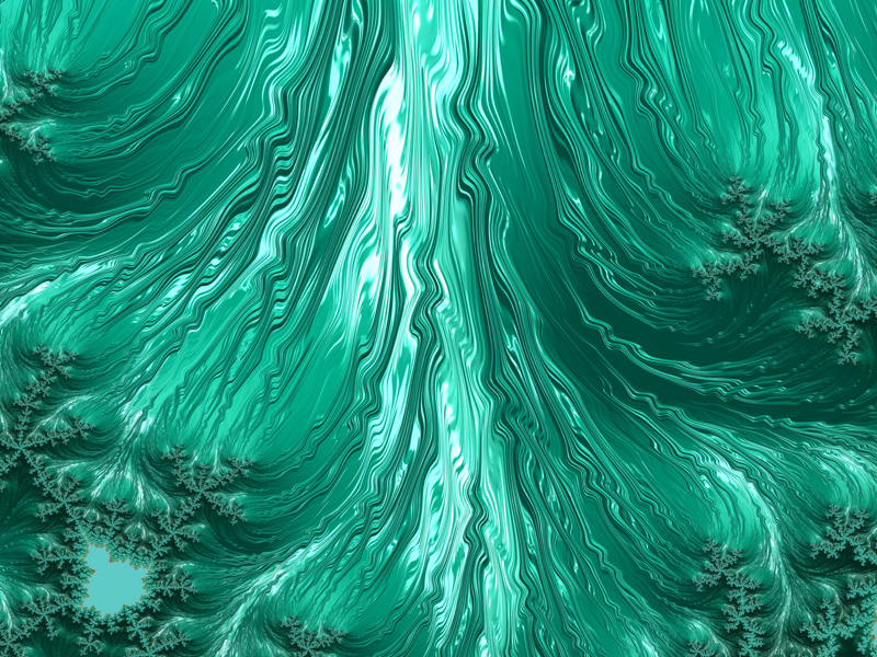 Fractal Art Wallpaper, Green Aqua Frax