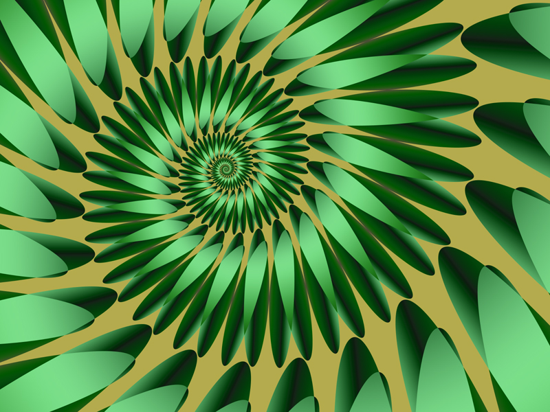 Fractal Art Wallpaper, Green Gold