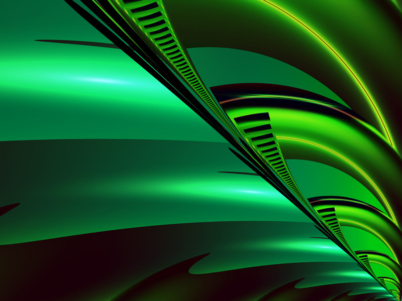 Fractal Art Wallpaper, Green Horizon