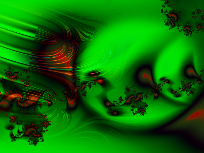 Fractal Art Wallpaper, Green Rush