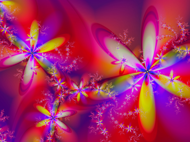 Fractal Art Wallpaper, Holiday Flowers