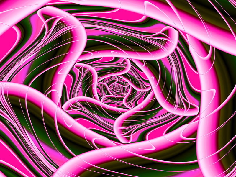 Fractal Art Wallpaper, Hot Pink Curve Dance