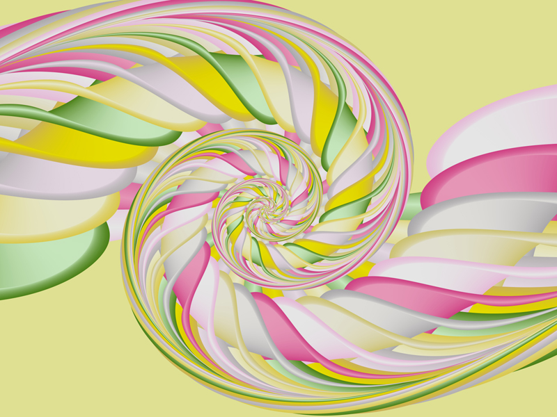 Fractal Art Wallpaper, Lemon Mint Candy