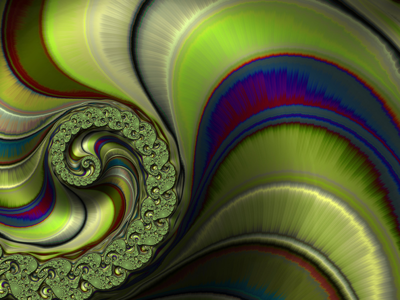 Fractal Art Wallpaper, Mostly Green