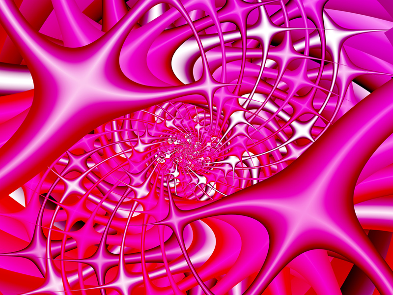 Fractal Art Wallpaper, Pink and White