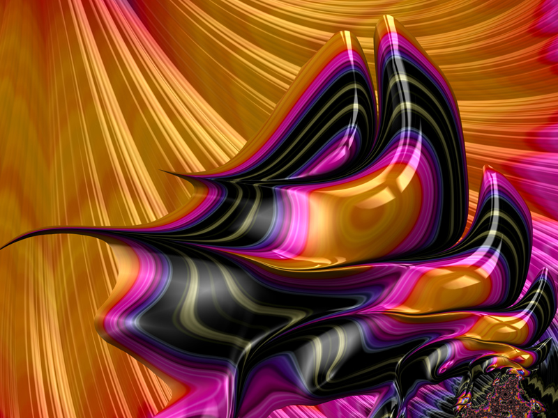 Fractal Art Wallpaper, Pink Black Gold Balance