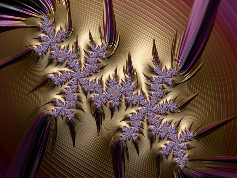 Fractal Art Wallpaper, Pink Gold Stripes Frax