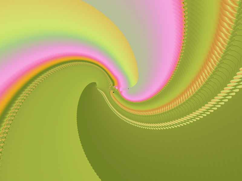 Fractal Art Wallpaper, Pink & Green Curves