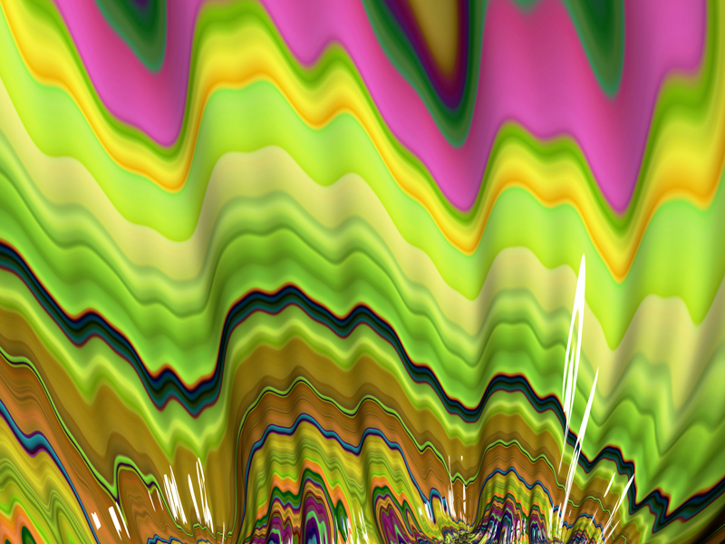 Fractal Art Wallpaper, Pink Green Yellow 2