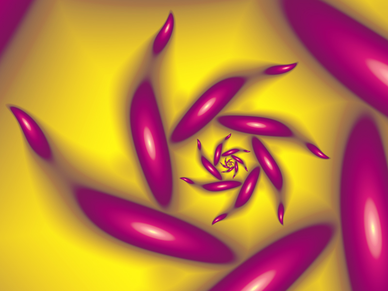 Fractal Art Wallpaper, Pink In Yellow