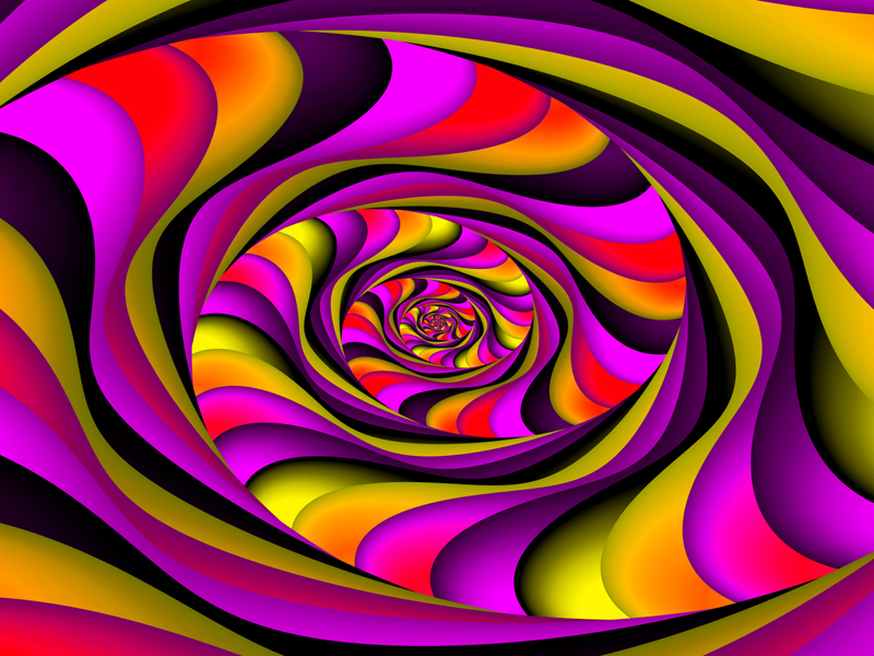 Fractal Art Wallpaper, Pink Orange Swirl