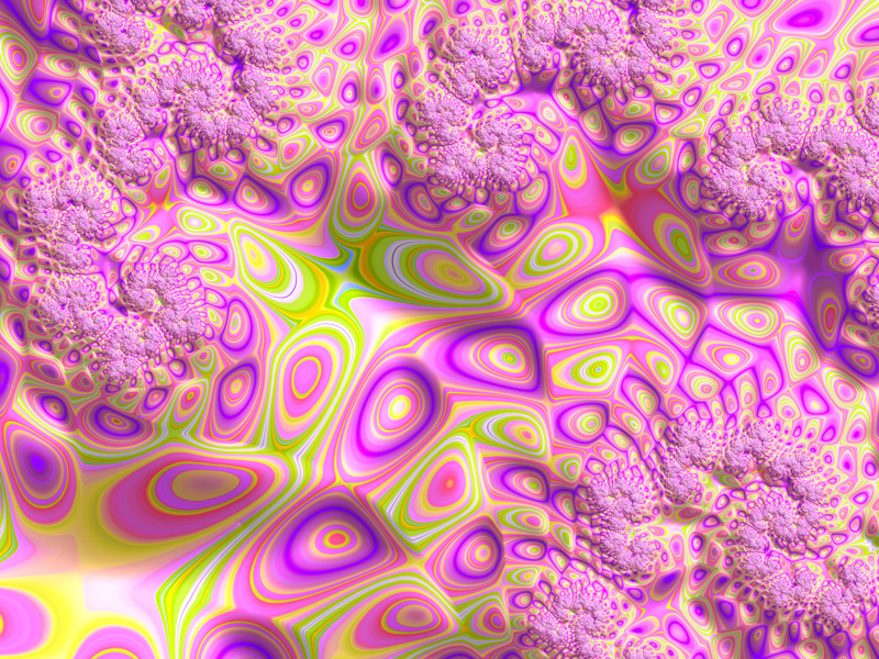 Fractal Art Wallpaper, Pink Pink Green