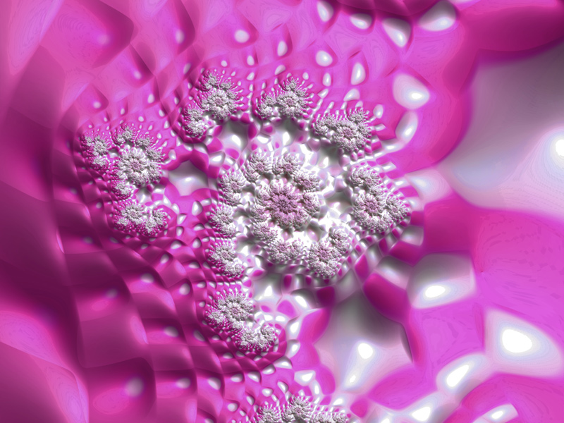 Fractal Art Wallpaper, Pink White Frax