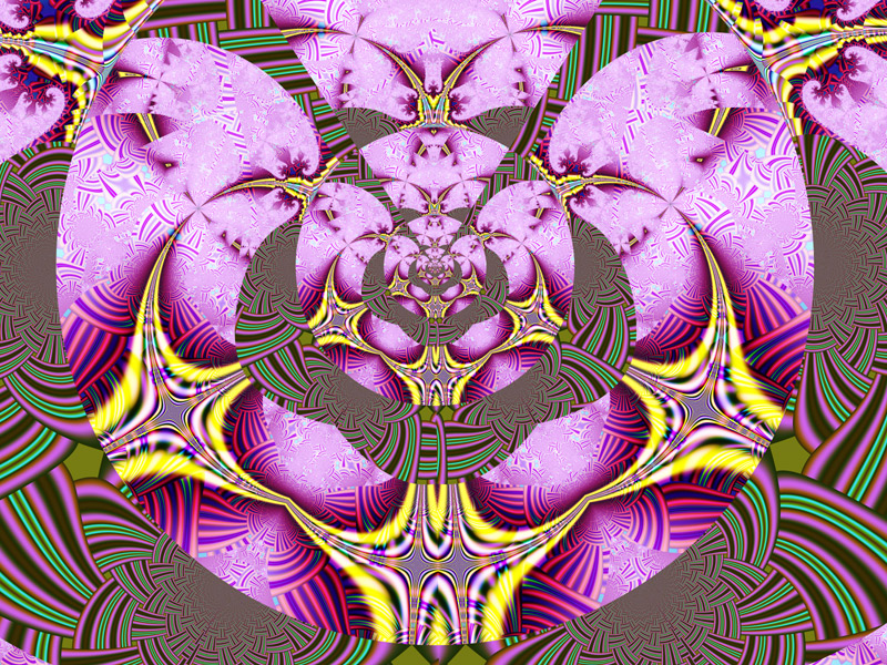 Fractal Art Wallpaper, Pink Yellow Adventure