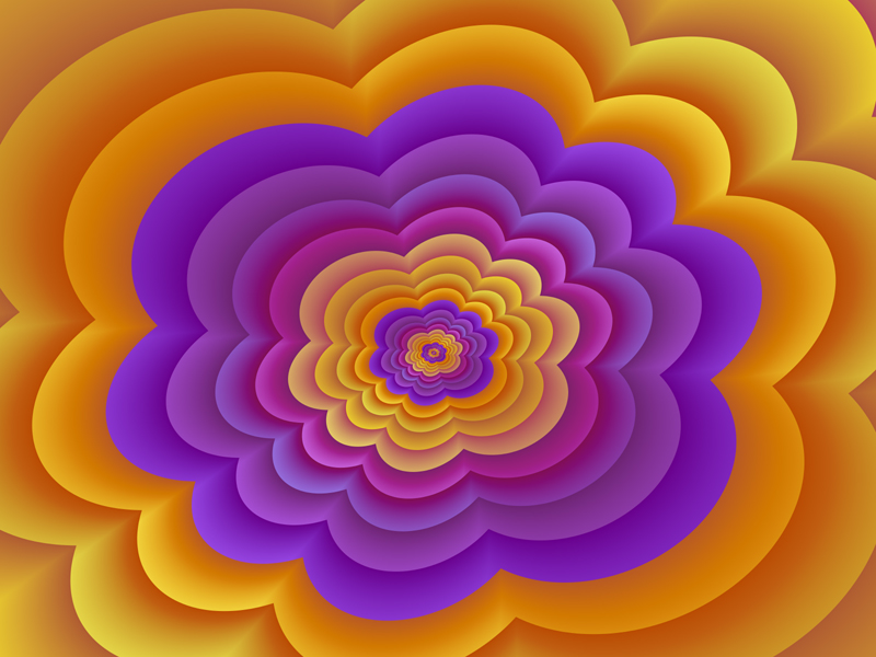 Fractal Art Wallpaper, Purple Orange