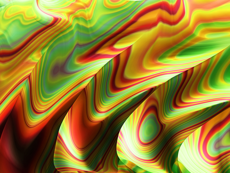 Fractal Art Wallpaper, Rasta Red Green Gold