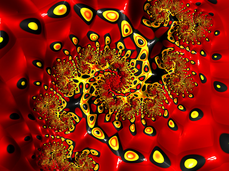 Fractal Art Wallpaper, Red Black Yellow 2