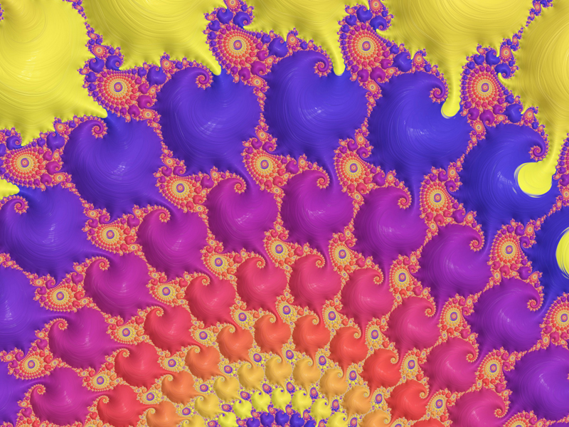 Fractal Art Wallpaper, Red Blue Yellow Glorious